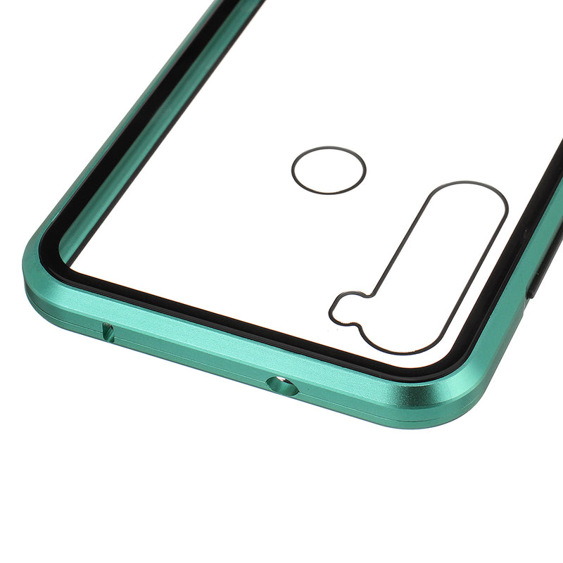 For Xiaomi Redmi Note 8T Case Bakeey 360 Curved Screen Front+Back Double-sided Full Body 9H Tempered Glass Metal Magnetic Adsorption Flip Protective Case