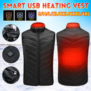 5V USB Electric Vest Heated Jacket Thermal Warm Neck + Back Pad Winter Body Warmer Cloth