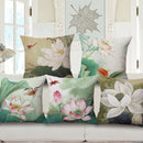 Honana WX-D1 45x45cm Vintage Lotus Flower Cotton Linen Throw Pillow Case Waist Cushion Cover