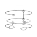 Sweet A Set Of Open Cuff Bracelet Trendy Minimalist Arrow leaves Adjustable Bracelets For Women