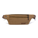 Unisex Canvas Waist Bag Waist Belt Bag Fanny Pack Hip Pouch Travel Sports Phone Pocket