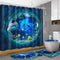 150 x180cm Wooden Texture With 10 Hooks Bathroom Shower Waterproof Curtains