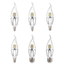 Dimmable E27 E14 E12 7W 60 SMD 3014 LED Pure White Warm White Sliver Candle Light Lamp Bulb AC110V