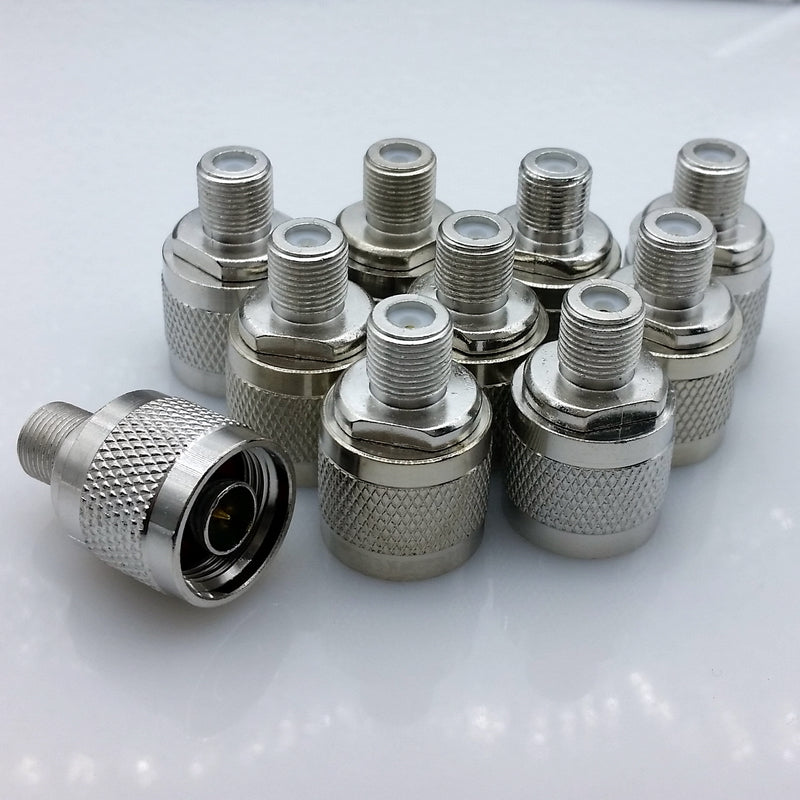 10Pcs N-Type N Male Plug to F Female Jack RF Coaxial Adapter Connector