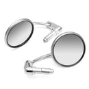 7/8inch Motorcycle Handlebar End View Metal Mirrors 360 Rotation Cafe Racer Chrome