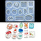 76PCS DIY Resin Casting Molds Silicone Craft Jewelry Pendant Making Mould Tools Kit