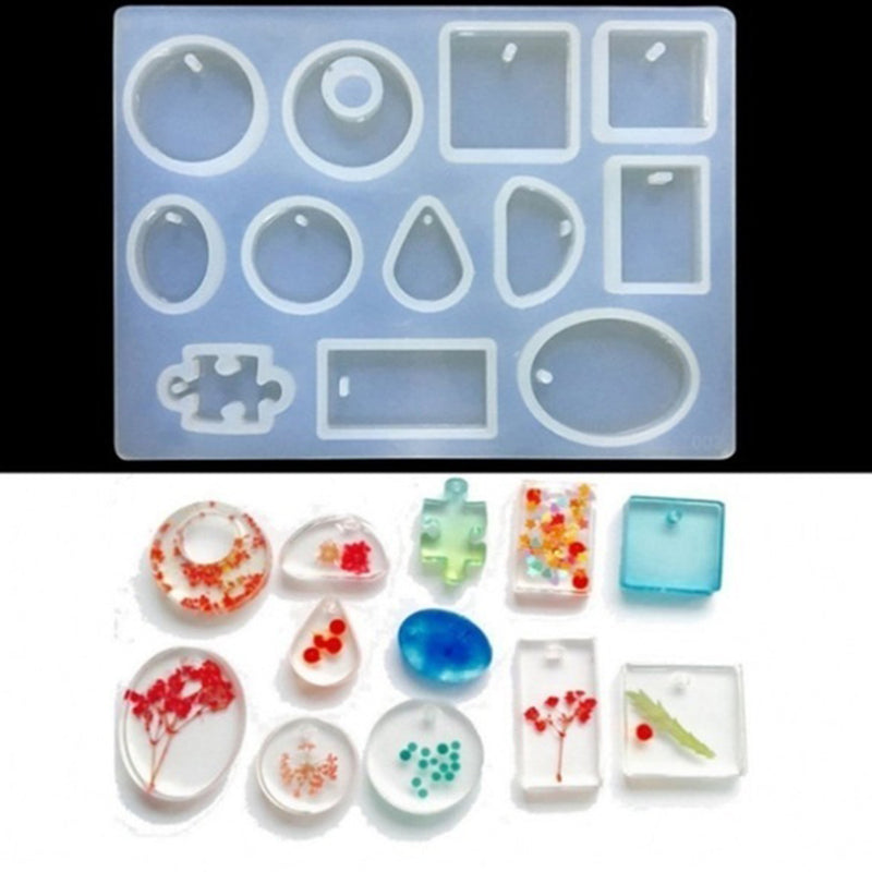 76PCS DIY Resin Casting Molds Silicone Craft Jewelry Pendant Making Mould Tools Kit