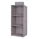 Minleaf Cotton Linen Hanging Closet Organizer Foldable Clothes Storage Bag