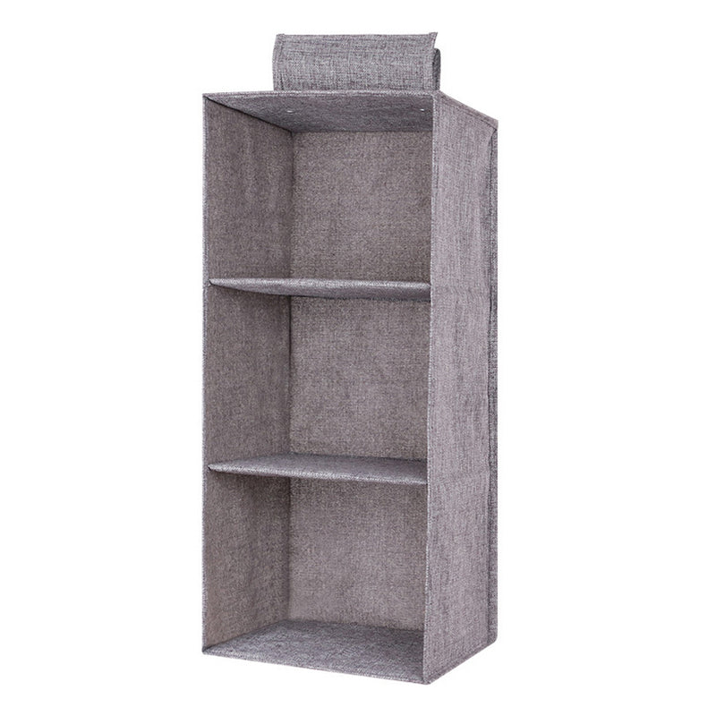 Minleaf Cotton Linen Hanging Closet Organizer Foldable Clothes Storage Bag