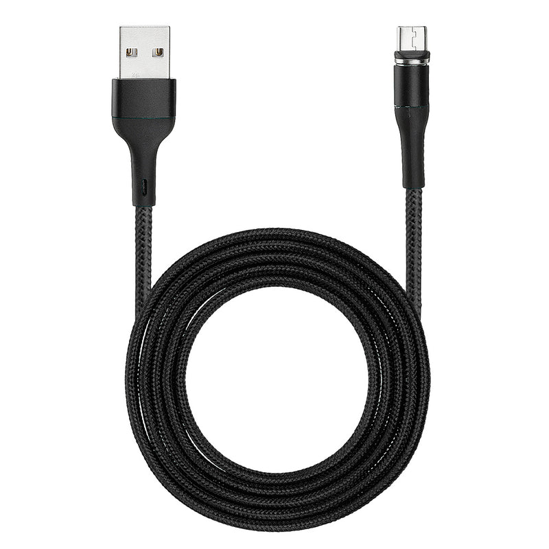 USAMS US-SJ338 U29 Micro USB LED Magnetic Braided Fast Charging Cable 2M For Tablet Smartphone