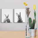 Miico Hand Painted Combination Decorative Paintings Animal Rabbit Paintings Wall Art For Home Decoration