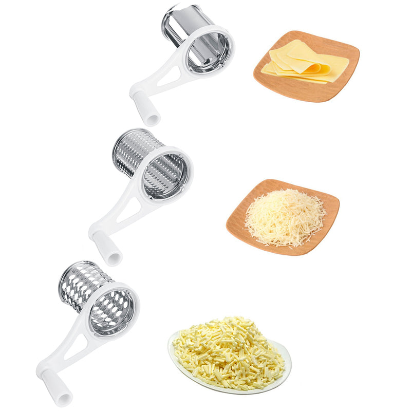 3 In 1 Manual Cheese Grater Rotary Grater Butter Vegetable Fruit Slicer Cutter Kitchen