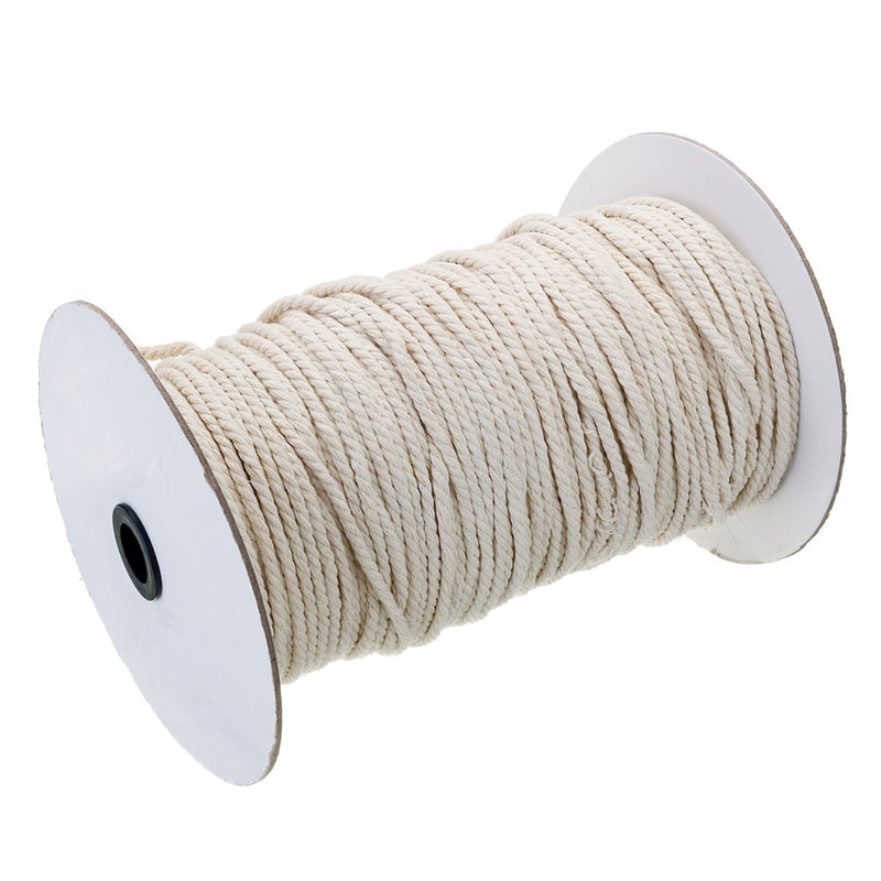 3/4/5/6mm Natural White Braided Wire Cotton Twisted Cord Rope DIY Craft Macrame String