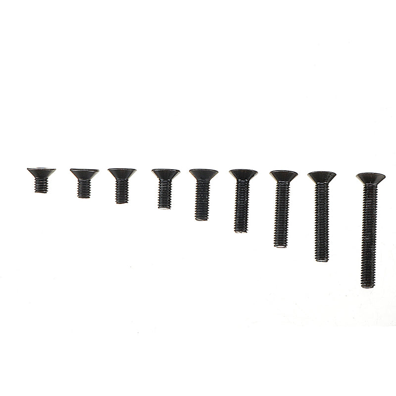 Suleve M6CH1 80Pcs M6 Carbon Steel Screw Hex Socket Flat Head 10.9 Grade 10-45mm Bolt Assortment