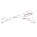 EU Plug 1.8M Line Cable On Off Power Cord Wire Extension With Button Switch For LED Light Lamp