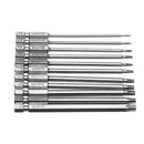 Broppe 11pcs T6-T40 100mm Magnetic Torx Screwdriver Bits 1/4 Inch Hex Shank