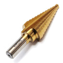Drillpro 5pcs HSS Titanium Pagoda Drill Set Ladder Drill 1/4&3/8&1/2 Inch Round Shank Step Drill Bit