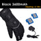 Waterproof Electric Battery Heating Heated Gloves Thermal Winter Warmer 2600/3600mAh