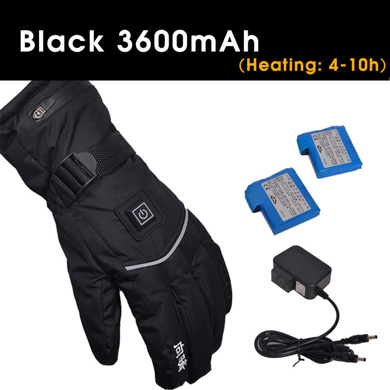 Waterproof Electric Battery Heating Heated Gloves Thermal Winter Warmer 2600/3600mAh
