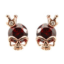 Punk Skull Crown Ear Stud Exquisite Zinc Alloy Rhinestones Earrings for Women