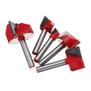 5pcs 6x10/16/22/25/32mm Shank Router Bit Kits Profiling Trimming Wood Joining Cutter