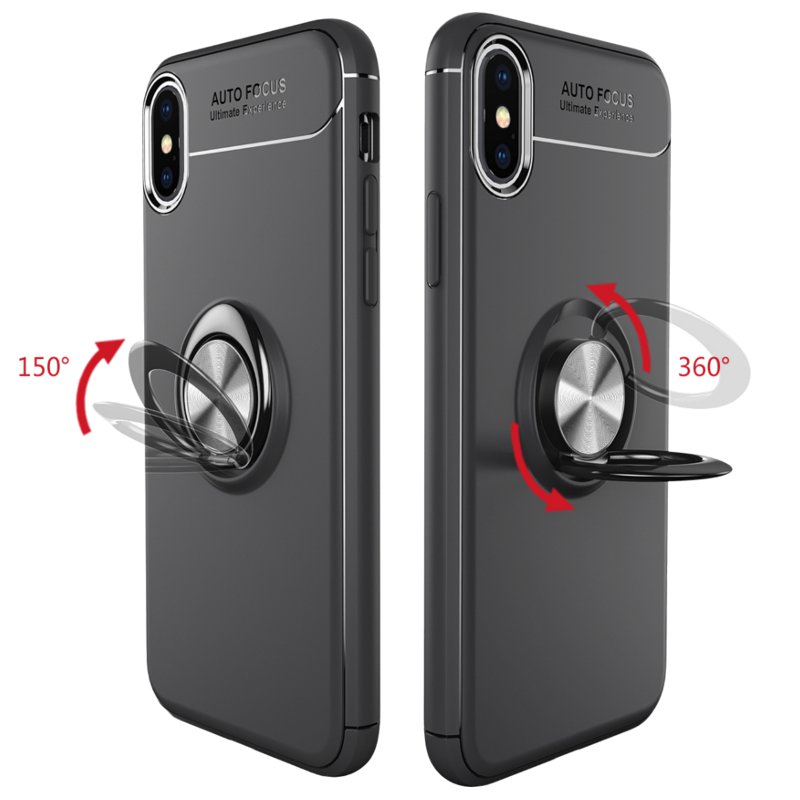 C-KU 360 Rotating Ring Grip Kicktand Protective Case For iPhone
