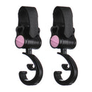 360 Rotatable Stroller Mommy Stroller Hanger 2 Pack Hook Diaper Bags Car Motorcycle Bike