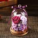 Eternal Flower Fresh Preserved Rose with Glass Bottle Cover Wedding Home Party Car Decorations