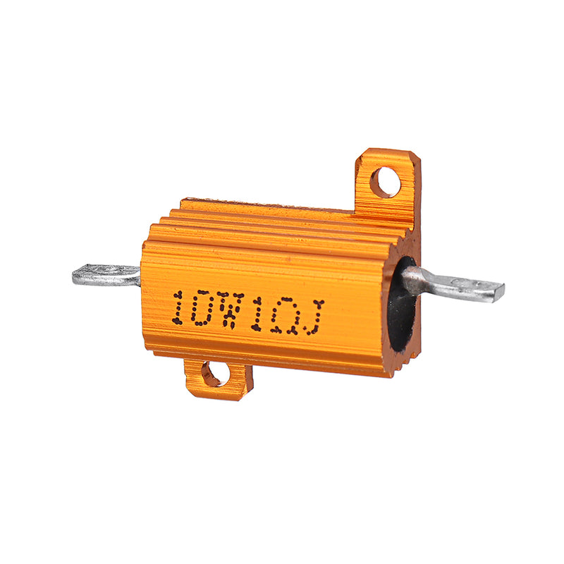 RX24 10W 1R 1RJ Metal Aluminum Case High Power Resistor Golden Metal Shell Case Heatsink Resistance Resistor