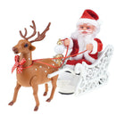 Riding Deer Santa Claus Doll Walking Music Doll Santa Claus Music Deer Cart Gift