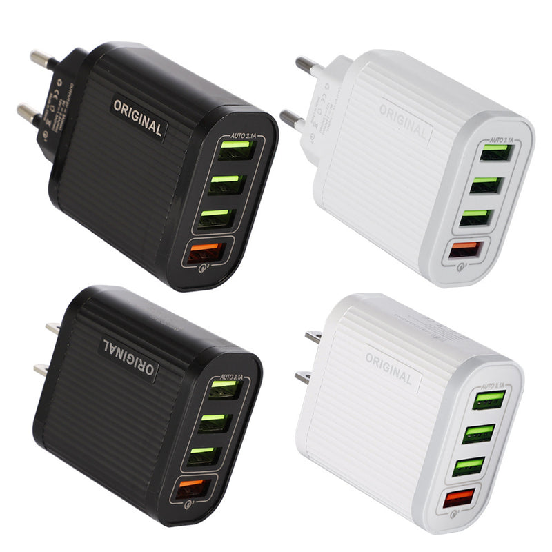 Bakeey QC3.0 3A 4USB Fast Charging USB Charger Adapter For iPhone 8Plus XS 11Pro Huawei P30 Pro Mate 30 Oneplus 7