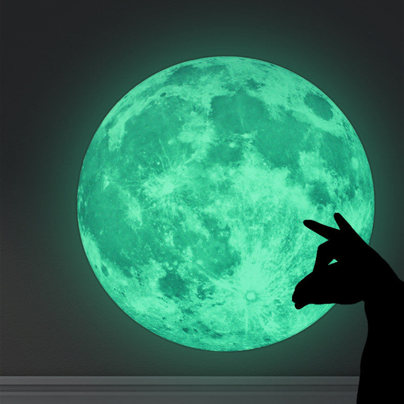 30cm Earth Globe Moon Wall Sticker Removable Glow In The Dark Luminous Stickers Home Decor