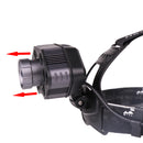 XANES 2205 4500LM 9*T6 LED 3 Modes Headlamp 3*18650 Battery USB Interface Telescopic Zoomable Head Light