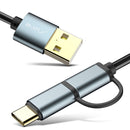 RAXFLY 2.8A 2 in 1 Type C Micro USB With QC3.0 2.0 Fast Charging Data Cable For Oneplus 5t Xiaomi 6