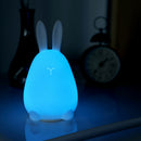 Rabbit LED Night Light Silicone Pat Control Multicolor for Children Baby Nursery Breathing Moon Lamp