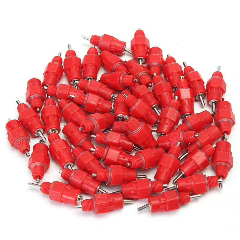 50pcs Water Nipple Drinker Chicken Feeder Poultry Duck Hen Screw In Style