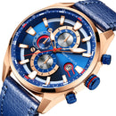 MINIFOCUS 0202G Fashion Business Men Watch Waterproof Leather Strap Large Dial Male Quartz Watch