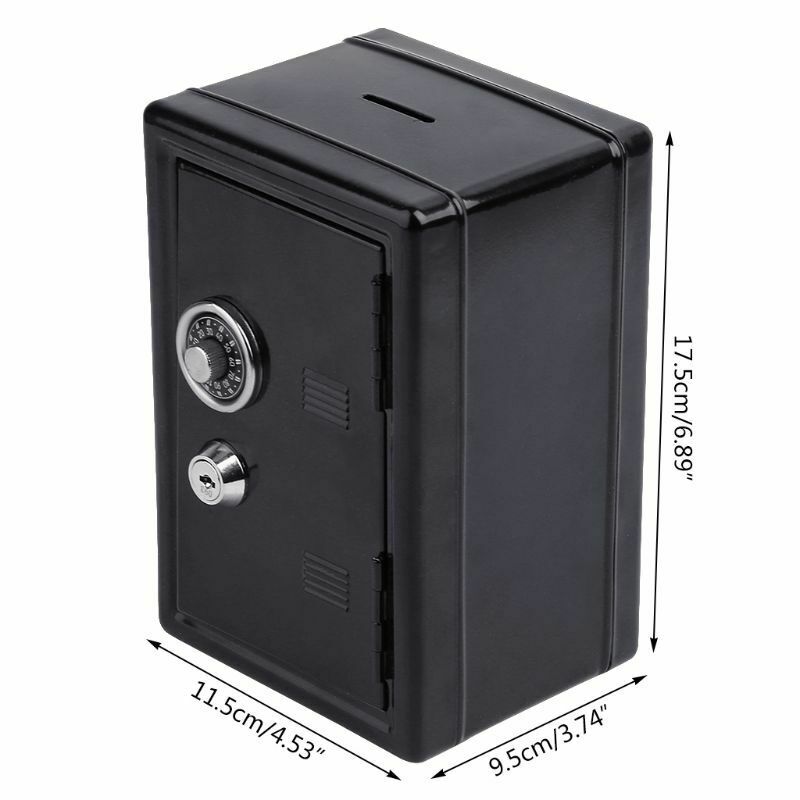 Safe Security Metal Money Bank Deposit Cash Savings Saving Box Jar Coins Storage Box for USD EURO GBP Money Desktop Organizer