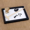 Mini Relax Peace Meditation Kit Yoga Office Feng Shui Sand Pebble Rack Table Top Decor Gift