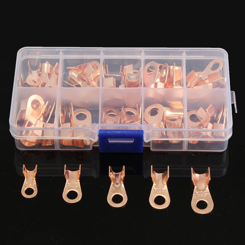 70pcs 10A 20A 30A 40A 50A OT Cable Wire Terminal Connector Copper Lugs