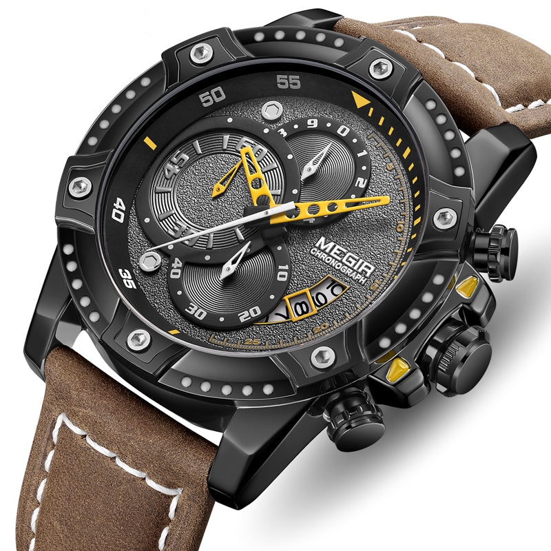 MEGIR 2130 Fashion Sport Men Watch Waterproof Chronograph Quartz Watch