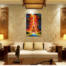Miico Hand Painted Oil Paintings Eiffel Tower Scenery Wall Art For Home Decoration