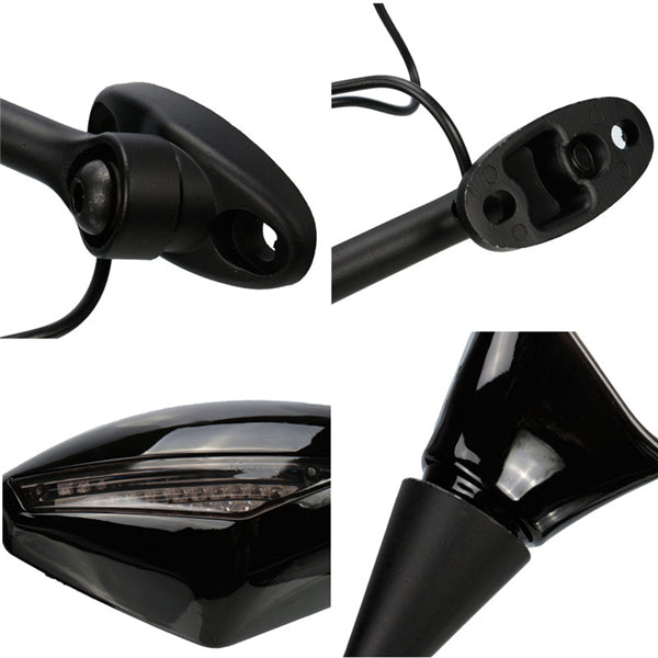 Blue Design LED Turning Signal Mirrors For Honda Suzuki Kawasaki Ducati
