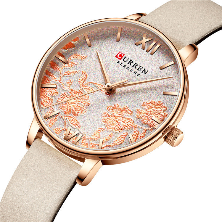 CURREN 9065 Flower Show Fashionable Ladies Wrist Watch Waterproof Quartz Watches