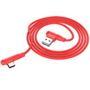 HOCO X46 3A 90 Degree Elbow Design Gaming Silicone Braid 1M Type-C Micro USB Data Cable for Samsung S10+ HUAWEI P30 Pro Xiaomi Redmi LG