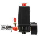 Air Compressor Pressure Switch Control Valve Manifold Relief Regulator Gauge With Quick Connector