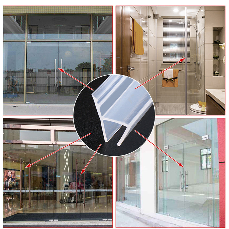 1M h-Shape Bath Shower Screen Door Window Water Sealing Strip Straight  6/8/10/12mm