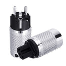 Audio Rhodium Plating Speaker EU Power Plug IEC Male Female Audio Connector Carbon Fiber