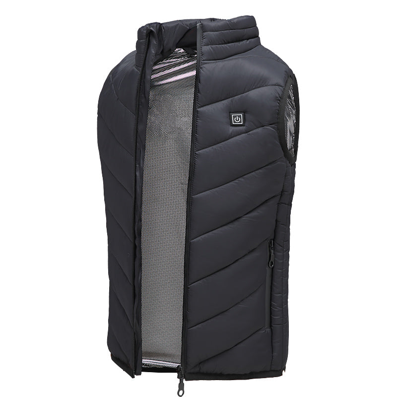 Children USB Heated Warm Back Cervical Spine Hooded Winter Jacket Motorcycle Skiing Riding Coat