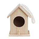 Wooden Bird House Feeder Wild Birds Nest Home Garden Nesting With Hanging Bird Net